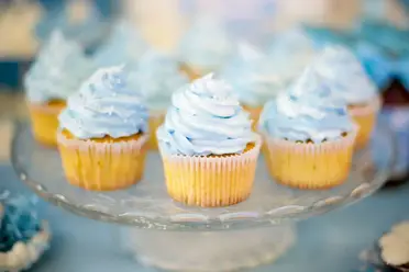 Baby shower cupcake bleu